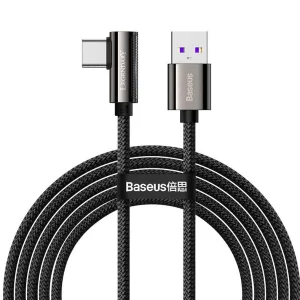 CABLU alimentare si date Baseus Legend Elbow, Fast Charging Data Cable pt. smartphone, USB la USB Type-C 66W, braided, 2m, negru &quot;CATCS-C01&quot; (timbru verde 0.08 lei) - 6953156207547