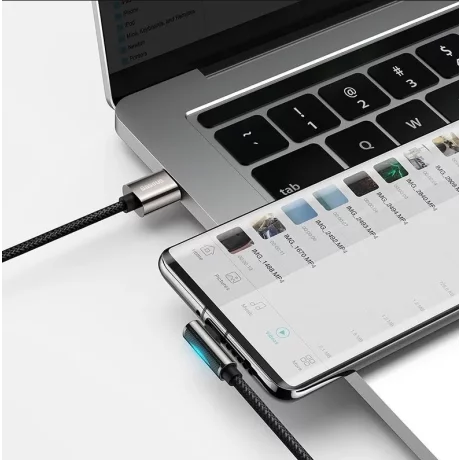 CABLU alimentare si date Baseus Legend Elbow, Fast Charging Data Cable pt. smartphone, USB la USB Type-C 66W, braided, 2m, negru &quot;CATCS-C01&quot; (timbru verde 0.08 lei) - 6953156207547