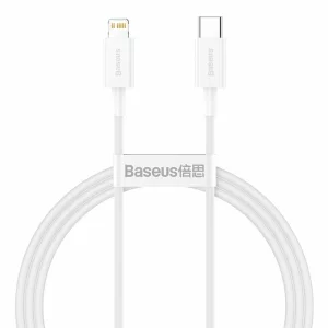 CABLU alimentare si date Baseus Superior, Fast Charging Data Cable pt. smartphone, USB Type-C la Lightning Iphone PD 20W, 1m, alb &quot;CATLYS-A02&quot; (timbru verde 0.08 lei) - 6953156205314