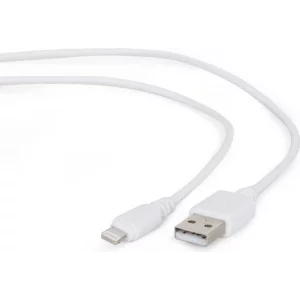 CABLU alimentare si date GEMBIRD, pt. smartphone, USB 2.0 (T) la Lightning (T), 2m, alb, &quot;CC-USB2-AMLM-2M-W&quot; (timbru verde 0.08 lei)