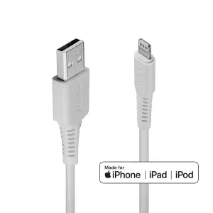 CABLU alimentare si date Lindy pt.smartphone  Lightning (T) la USB 2.0 (T), 2 m, PVC, alb, &quot;LY-31327&quot; (timbru verde 0.08 lei)