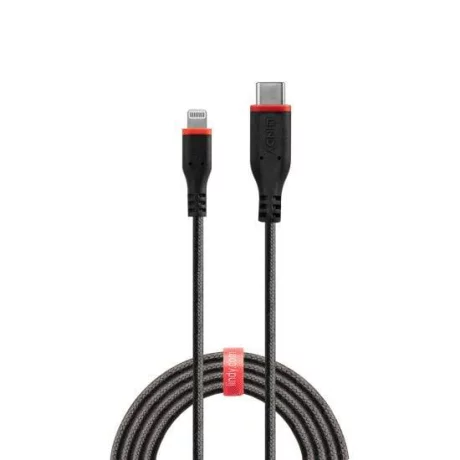 CABLU alimentare si date Lindy pt.smartphone  Lightning (T) la USB Type-C (T), 2 m, PVC, negru, &quot;LY-31287&quot; (timbru verde 0.08 lei)