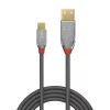 CABLU alimentare si date Lindy pt.smartphone  Micro-USB (T) la USB 2.0 (T), 3 m, PVC, gri, &quot;LY-36653&quot; (timbru verde 0.08 lei)