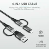 CABLU alimentare smartphone Trust, Micro-USB (T) | USB Type-C (T) la USB 2.0 (T) | USB Type-C (T), material impletit (braided), lungime 1 m, negru, &quot;TR-23573&quot; (timbru verde 0.08 lei)