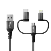 CABLU alimentare smartphone Trust, Micro-USB (T) | USB Type-C (T) | Lightning (T) la USB 2.0 (T), material impletit (braided), lungime 1 m, negru, &quot;TR-23572&quot; (timbru verde 0.08 lei)