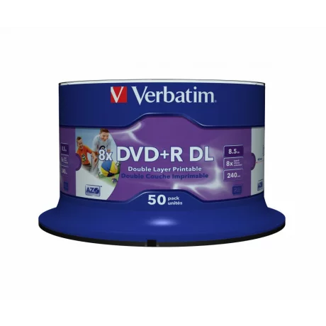 DVD+R Double Layer WIDE PRINTABLE NO-ID SURFACE, 8X, 8.5GB, Spindle 50 buc, &quot;43703&quot;