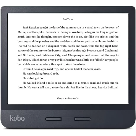 eREADER KOBO LibraH2O 7&quot;, rez 1680 x 1264, 8 GB, display iluminat, micro USB, negru, &quot;N873-KU-BK-K-EP&quot; (timbru verde 0.80 lei)