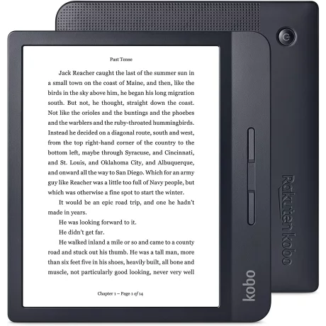 eREADER KOBO LibraH2O 7&quot;, rez 1680 x 1264, 8 GB, display iluminat, micro USB, negru, &quot;N873-KU-BK-K-EP&quot; (timbru verde 0.80 lei)