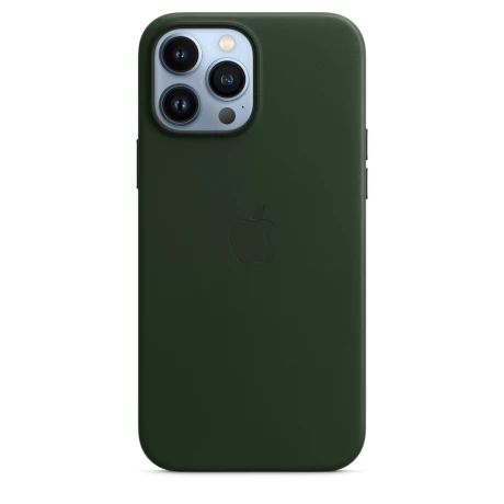 HUSA Smartphone Apple, pt iPhone 13 Pro Max, tip back cover (protectie spate) cu MagSafe, piele, MagSafe, verde, &quot;mm1q3zm/a&quot;
