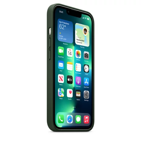 HUSA Smartphone Apple, pt iPhone 13 Pro, tip back cover (protectie spate) cu MagSafe, piele, MagSafe, verde, &quot;mm1g3zm/a&quot;