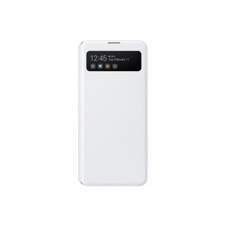 HUSA Smartphone Samsung, pt Galaxy A41, tip smart book cover cu buzunar, policarbonat, Smart View Wallet, alb, &quot;EF-EA415PWEGEU&quot;