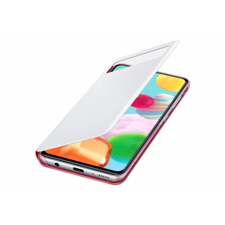 HUSA Smartphone Samsung, pt Galaxy A41, tip smart book cover cu buzunar, policarbonat, Smart View Wallet, alb, &quot;EF-EA415PWEGEU&quot;