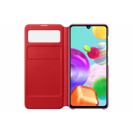 HUSA Smartphone Samsung, pt Galaxy A41, tip smart book cover cu buzunar, policarbonat, Smart View Wallet, alb, &quot;EF-EA415PWEGEU&quot;