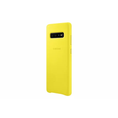 HUSA Smartphone Samsung, pt Galaxy S10+, tip back cover (protectie spate), piele, ultrasubtire, galben, &quot;EF-VG975LYEGWW&quot;