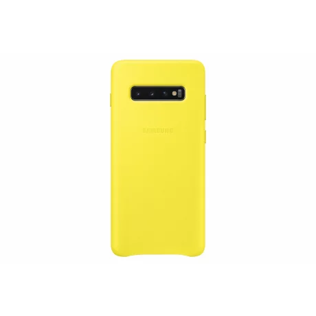 HUSA Smartphone Samsung, pt Galaxy S10+, tip back cover (protectie spate), piele, ultrasubtire, galben, &quot;EF-VG975LYEGWW&quot;