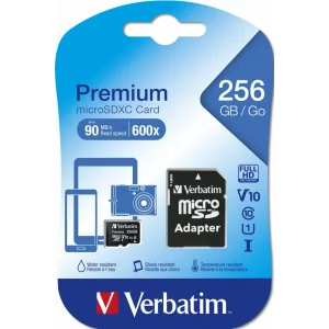 MICRO SDXC PREMIUM 256GB CLASS 10 INC ADAPTER &quot;44087&quot; (timbru verde 0.03 lei)