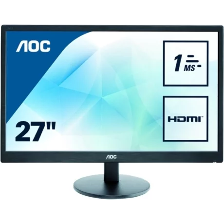 MONITOR AOC 27&quot; gaming, TN, Full HD (1920 x 1080), Wide, 300 cd/mp, 2 ms, VGA, DVI, HDMI, &quot;E2770SH&quot; (timbru verde 7 lei)