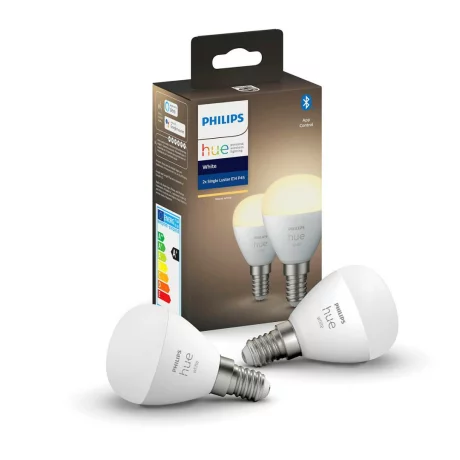 SET 2 becuri smart LED Philips, soclu E14, putere 5.7W, forma clasic, lumina alb, alimentare 220 - 240 V, &quot;000008719514266902&quot; (timbru verde 0.9 lei)