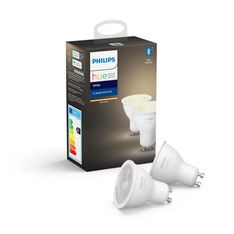 SET 2 KIT smart LED Philips, soclu GU10, putere 5.2W, forma spot, lumina alb calda, alimentare 220 - 240 V, &quot;000008718699629311&quot;(timbru verde 0.9 lei)