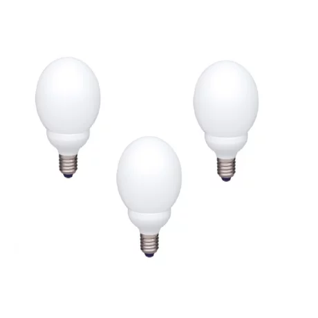 SET 3 becuri fluorescent Panasonic, soclu E27, putere 13W, forma sferic, lumina alb rece, alimentare 220 - 240 V, &quot;EFG13E672V-3&quot; (timbru verde 1.35 lei)