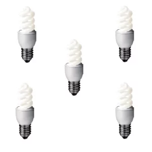 SET 3 becuri fluorescent Panasonic, soclu E27, putere 8W, forma spirala, lumina alb rece, alimentare 220 - 240 V, &quot;EFD8E65HD-5&quot; (timbru verde 1.35 lei)