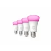 Set 4 becuri smart LED Philips, soclu E27, putere 6.5 W, forma clasic, lumina multicolora, alimentare 220 - 240 V, &quot;8719514328402&quot; (timbru verde 1.80 lei)