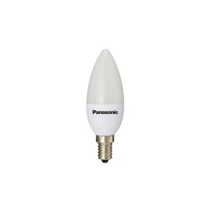 SET 5 becuri LED Panasonic, soclu E14, putere 3.5W, forma lumanare, lumina alb calda, alimentare 220 - 240 V, &quot;LDAHV5L27CFE142EP-5&quot; (timbru verde 2.25 lei)