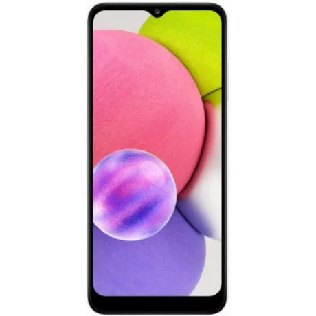 SMARTphone Samsung, &quot;Galaxy A03s&quot;  ecran 6.5 inch, dual sim,  rez. camera 13 Mpix,  memorie interna 32 GB, 4G, Android, acumulator 5000 mAh, alb, &quot;SM-A037GZWNEUE&quot; (timbru verde 0.55 lei)