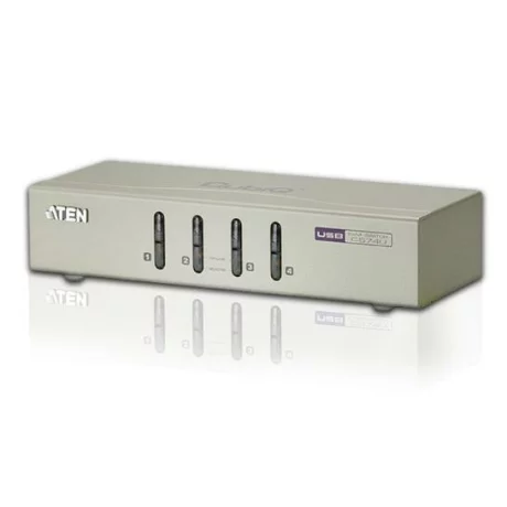 SWITCH KVM ATEN, control 4 PC la 1 KVM, conector 1: SPHD-18 (M) x 4; conector 2: USB (M) x 2, VGA (M), 3.5 mm Jack (M) x 2, &quot;CS74U-A7&quot; (timbru verde 0.18 lei)