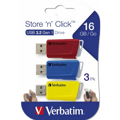 Memorii USB 3.0 Verbatim 3X16GB STORE&quot;N&quot;CLICK