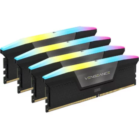 Memorie RAM Corsair Vengeance RGB 192GB, DDR5, 5200MHz, CL38, 4x48GB, 1.25V, Negru