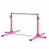 Bara de gimnastica copii, Otel/Lemn, 200x120x150 cm, 75 kg, Roz
