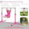 Bara de gimnastica copii, Otel/Lemn, 200x120x150 cm, 75 kg, Roz