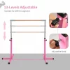 Bara de gimnastica copii, Otel/Lemn, 200x120x150 cm, 75 kg, Roz