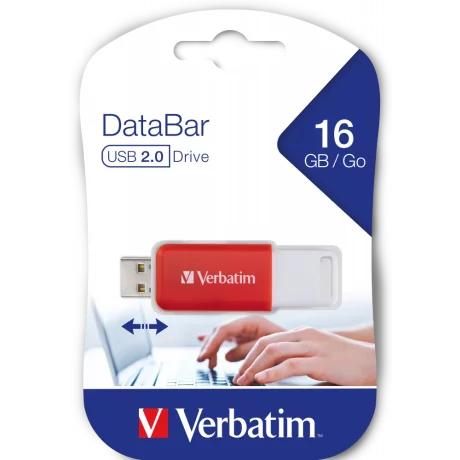 Memorie USB VERBATIM DATABAR 16GB USB2.0 RED 49453