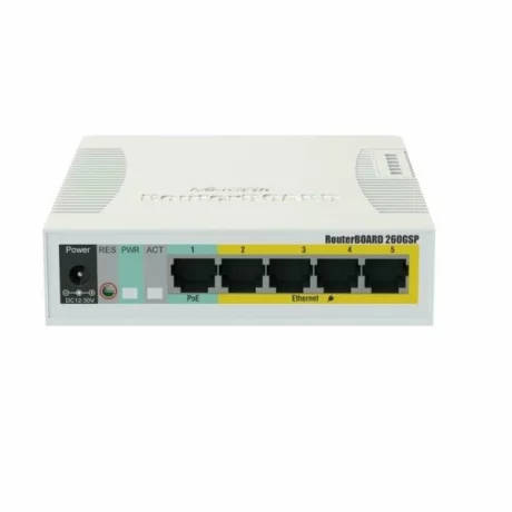 MIKROTIK RB260GSP Switch CSS106-1G-4P-1S 5x RJ45 1000Mb/s 1x SFP 4x Passive PoE