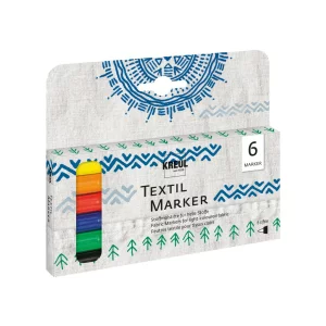 Marker pentru textile Kreul vârf Fin 6 buc/set