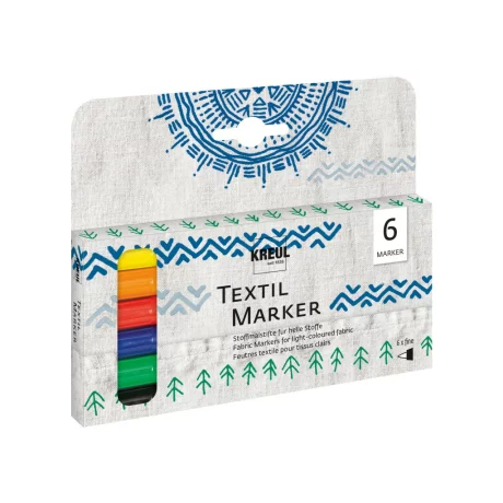 Marker pentru textile Kreul vârf Fin 6 buc/set