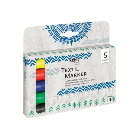 Marker pentru textile Kreul vârf Mediu 5 buc/set