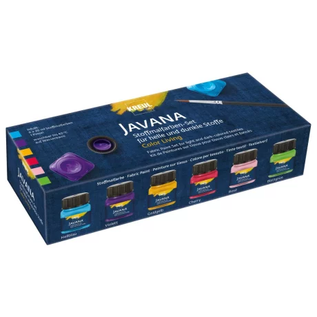 Vopsea pentru textile Javana Color Living Kreul, set 6 buc x 20 ml