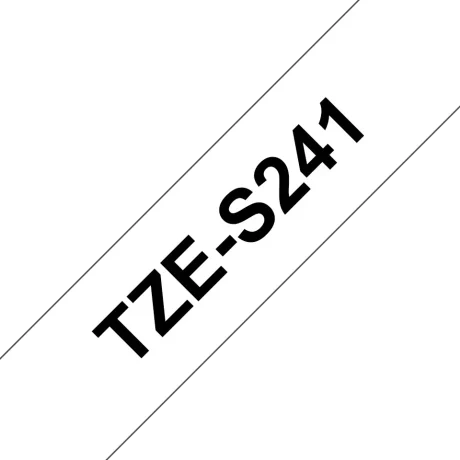 Brother TZES241 Banda laminata puternic adeziva 18mm BLACK ON WHITE