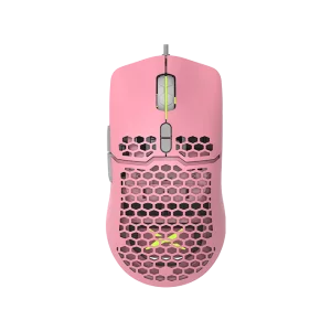 MOUSE DELUX, gaming, cu fir, USB, optic, 7200 dpi, roz