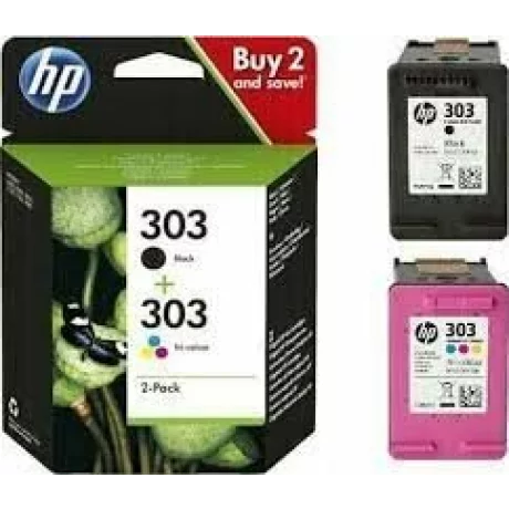 HP 303 2 pack Black, Tri-color Original Ink Cartridge