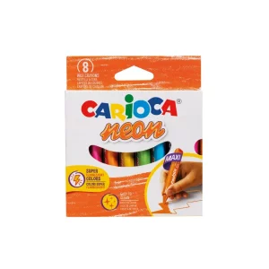 Creioane cerate Carioca Jumbo Neon 8 culori/set
