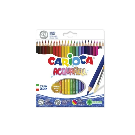 Creioane colorate CARIOCA Aquarell 24/set, în cutie carton