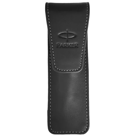 Etui Parker Economic Black cu cusatura alba