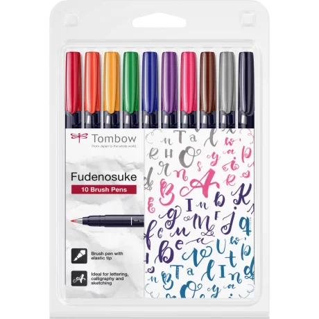 Hard Small Writing Marker Caligrafic / Set 10 Culori