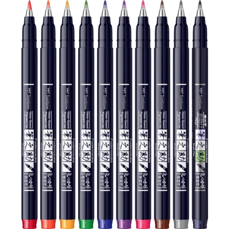 Hard Small Writing Marker Caligrafic / Set 10 Culori