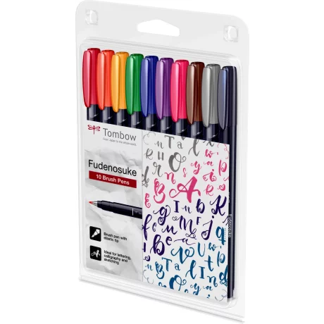 Hard Small Writing Marker Caligrafic / Set 10 Culori