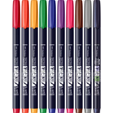 Hard Small Writing Marker Caligrafic / Set 10 Culori